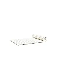 leewadee matelas de sol pliable, futon japonais enroulable, lit d'appoint 1 personne, chauffeuse 1 place, tapis méditation en kapok, 190 x 70 cm, écru