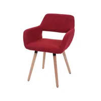 chaise de salle à manger hwc-a50 ii, fauteuil, design rétro des années 50 ~ tissu, rouge pourpre
