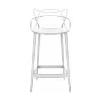 chaise de bar blanche 65 cm masters - kartell