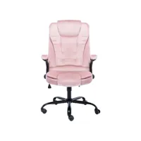 chaise de bureau- fauteuil de bureau rose velours -asaf95960 meuble pro