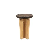 ethimo - table d'appoint cross - bois naturel - 40 x 40 x 54 cm - designer patrick norguet - liège, liège bruni